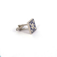 Checkerboard Blue and Black Cufflinks-Cufflinks.com.sg