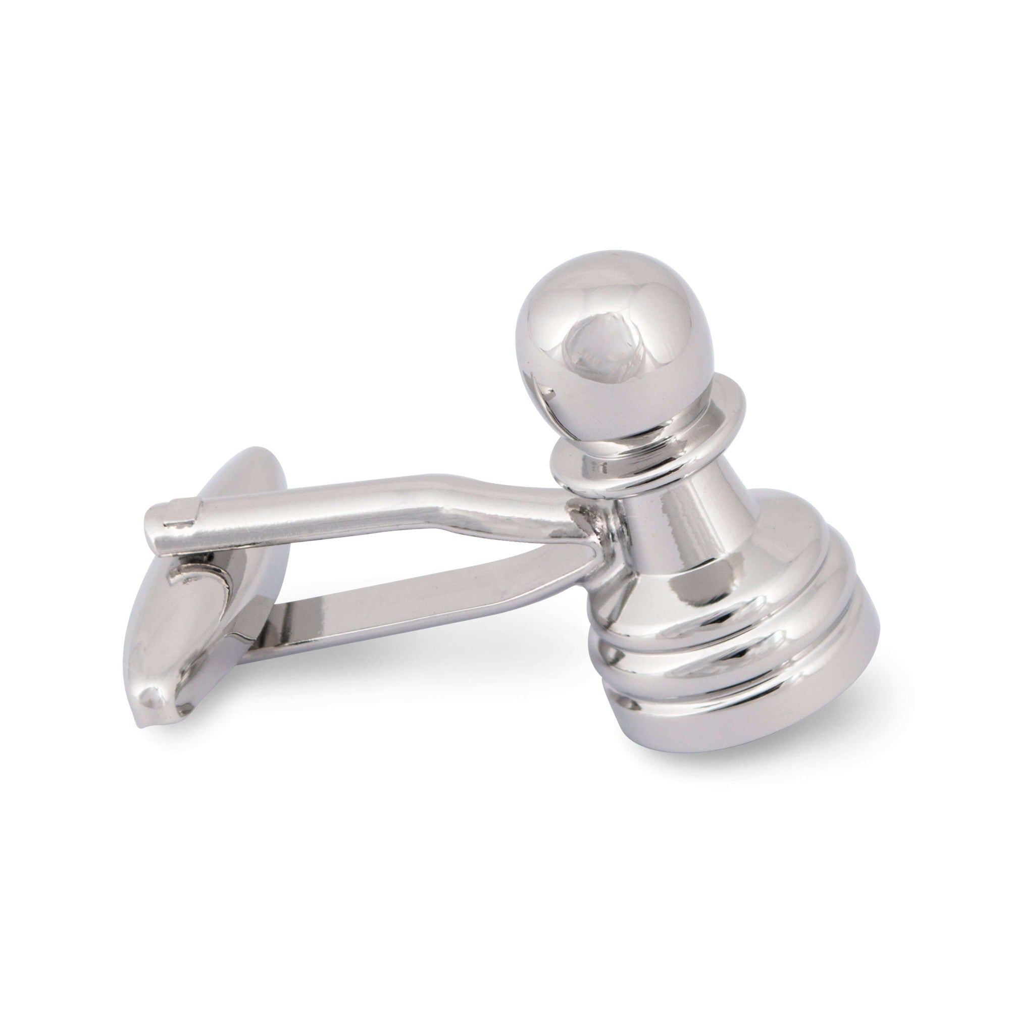 Chess Piece Pawn Cufflinks in Silver-Novelty Cufflinks-MarZthomson-Cufflinks.com.sg