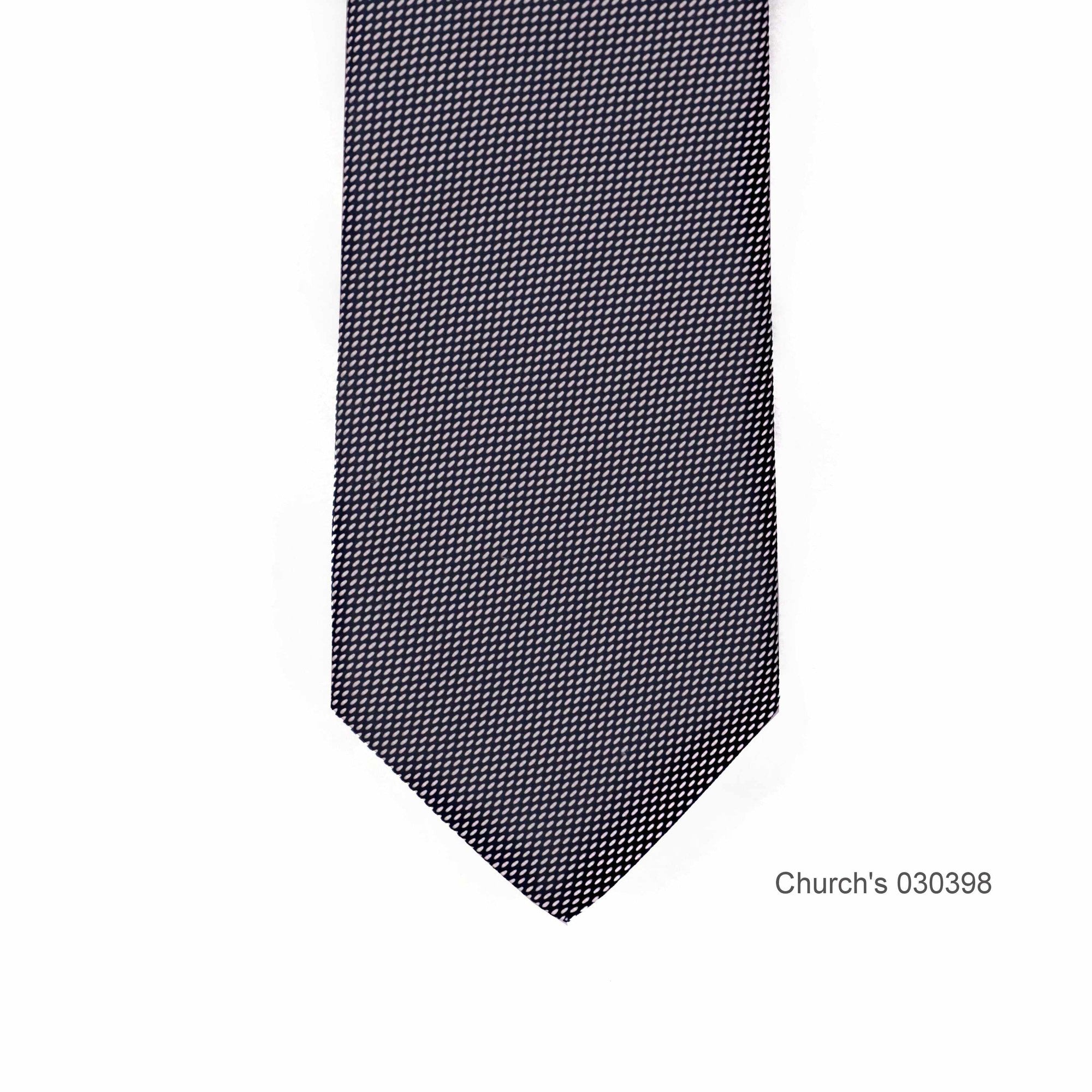 Church's woven white dot with Dark Blue background-Neckties-Church's-Cufflinks.com.sg