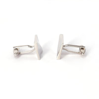 Classic Rectangle Silver Cufflinks with Detailing-Cufflinks.com.sg