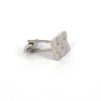 Classic Rectangle Silver Cufflinks with Detailing-Cufflinks.com.sg