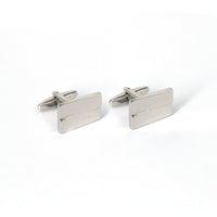 Classic Rectangle Silver Cufflinks with Detailing-Cufflinks.com.sg