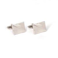 Classic Rectangle Silver Cufflinks with Detailing-Cufflinks.com.sg