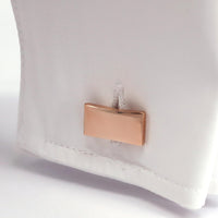 Classic Rose Gold Plain Rectangle Cufflinks M-Cufflinks.com.sg