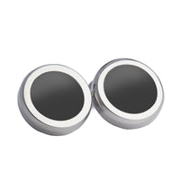 Classic Round Black Button Cover Cufflinks-Cufflinks.com.sg