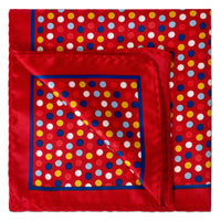 Colourful Bubble Dots Pocket Square in Red-Pocket Squares-MarZthomson-Cufflinks.com.sg