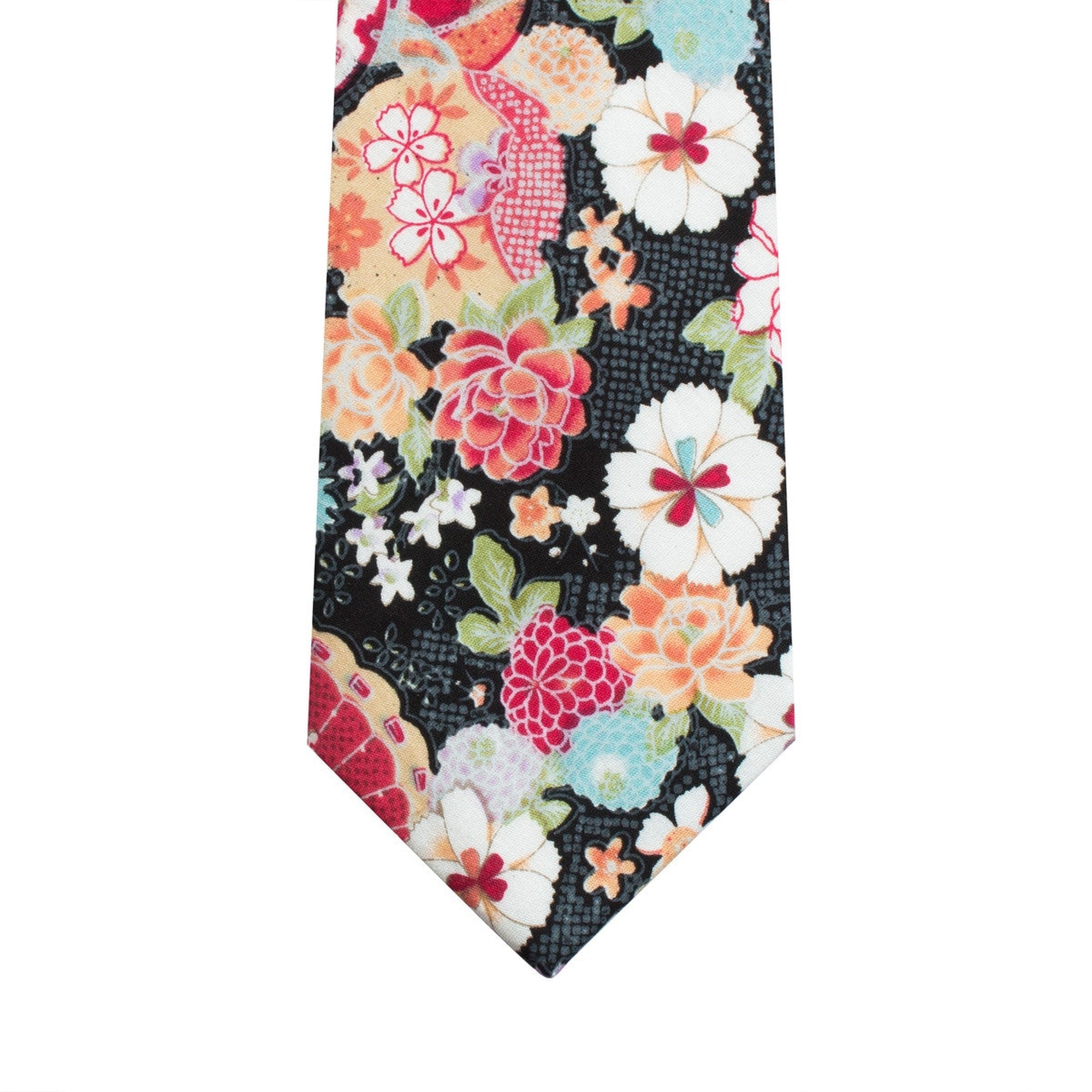 Cotton Floral Tie-Cufflinks.com.sg | Neckties.com.sg