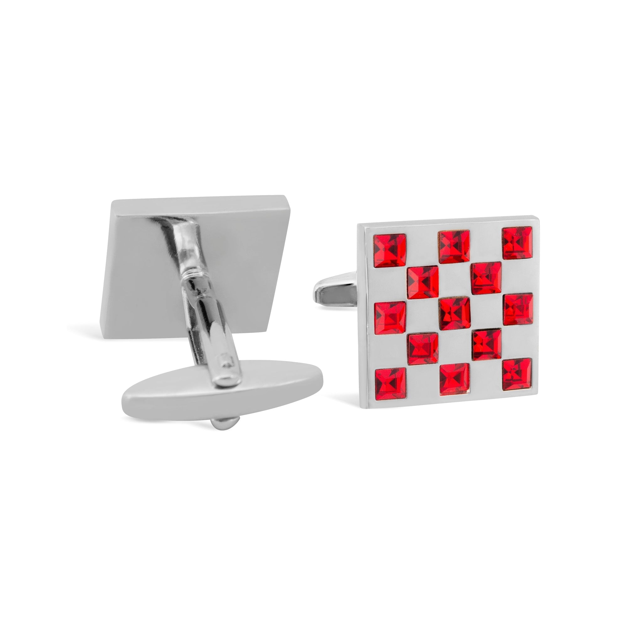 Crystal Checkered Pattern Cufflink F-Cufflinks.com.sg