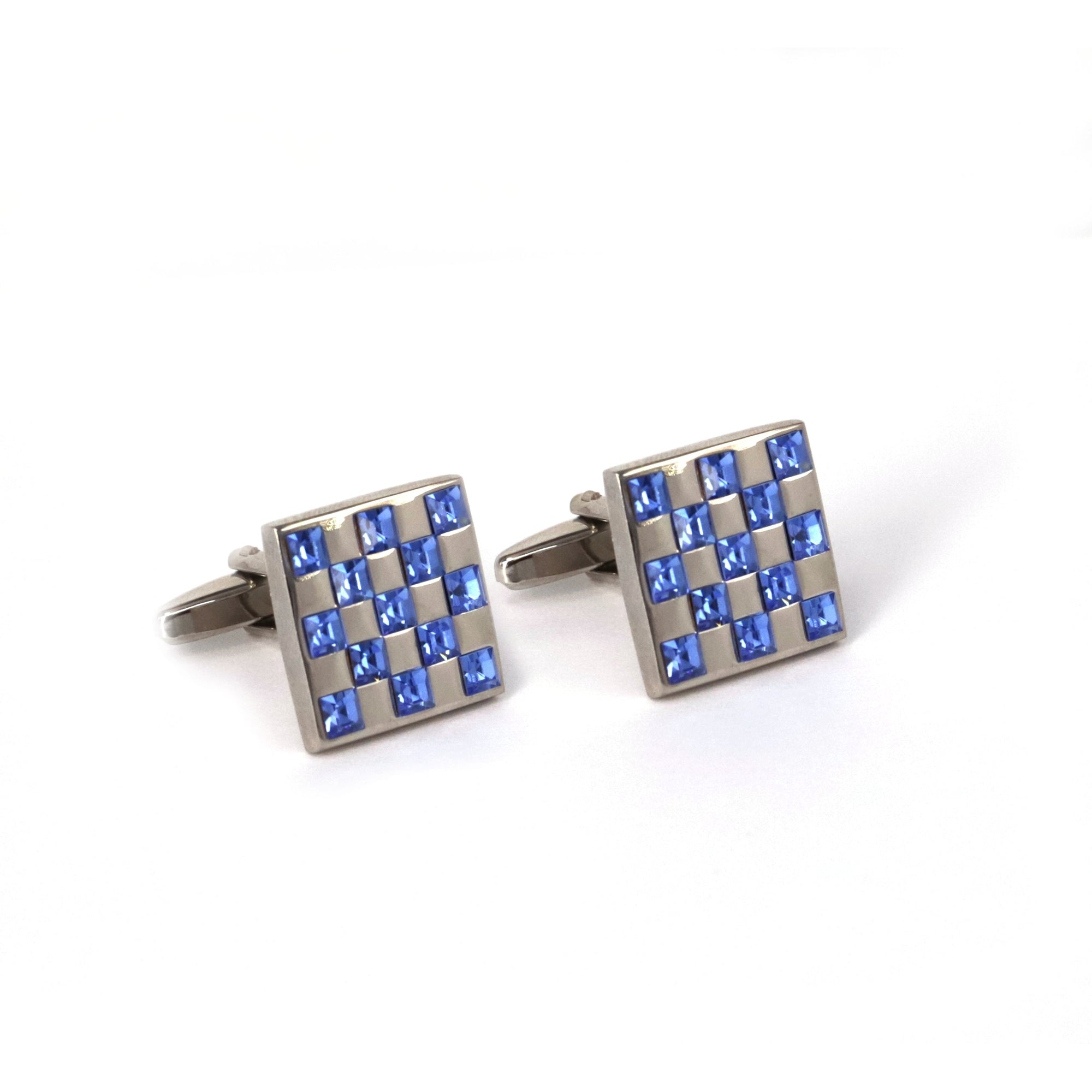 Crystal Checkered Pattern Cufflink F-Cufflinks.com.sg
