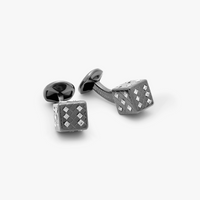 Dice Cufflinks with Black Diamond Swarovski Elements-Cufflinks-MarZthomson-Cufflinks.com.sg