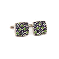 Floral motif in Square Cufflinks-Cufflinks.com.sg