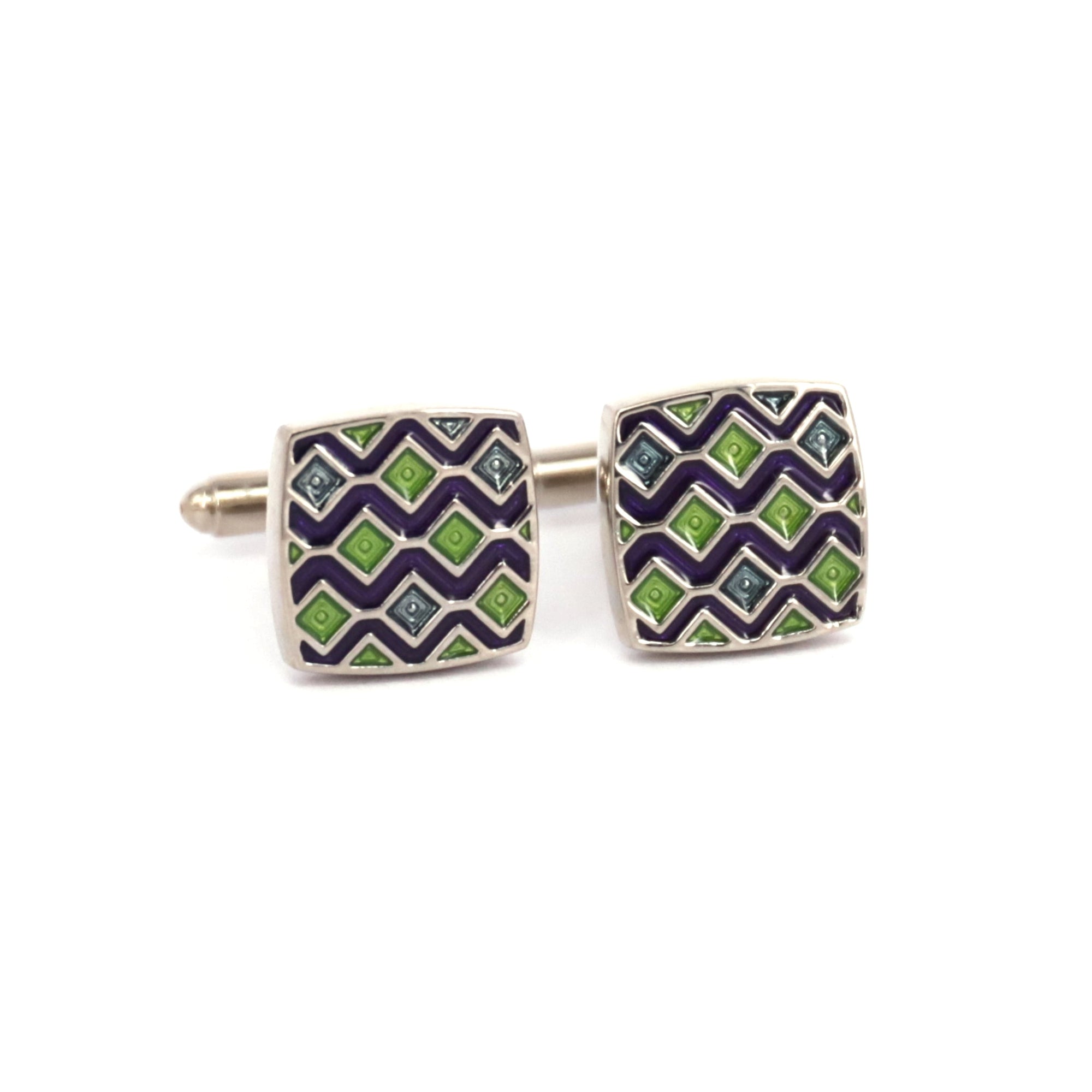 Floral motif in Square Cufflinks-Cufflinks.com.sg