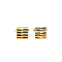 Gold Horizontal Wave Stripes Cufflinks-Cufflinks.com.sg
