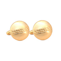 Gold Len Simple Round Cufflink-Cufflinks.com.sg