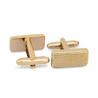 Gold Rectangle Cufflinks with Micro-grids-Cufflinks.com.sg