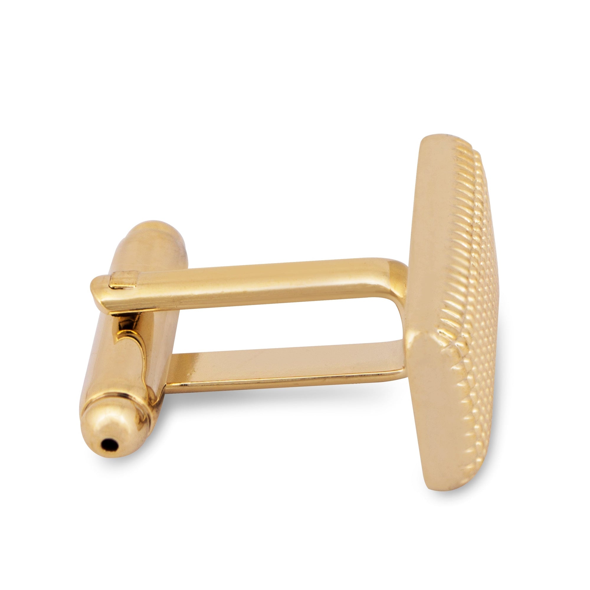 Gold Rectangle Cufflinks with Micro-grids-Cufflinks.com.sg