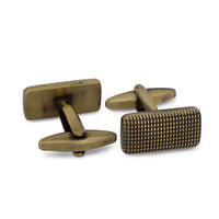 Gold Rectangle Grid Cufflink-Cufflinks.com.sg