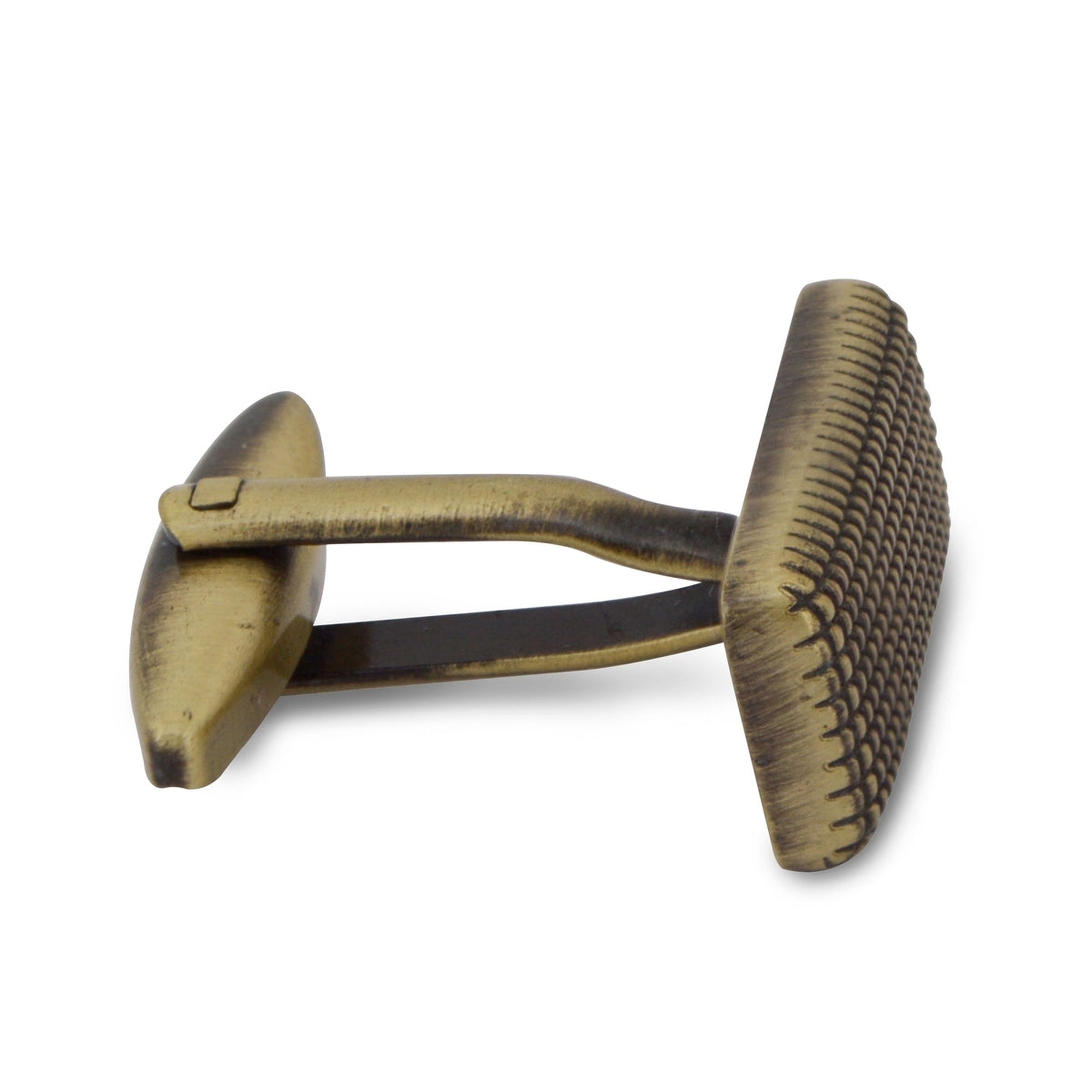 Gold Rectangle Grid Cufflink-Cufflinks.com.sg