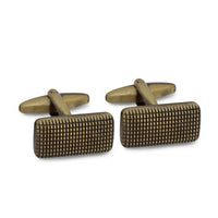 Gold Rectangle Grid Cufflink-Cufflinks.com.sg