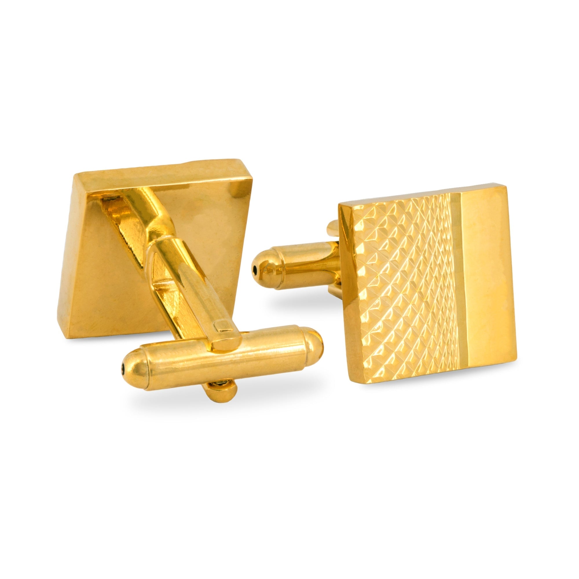 Gold Square Cufflinks with Fine Intrici Details F-Cufflinks.com.sg