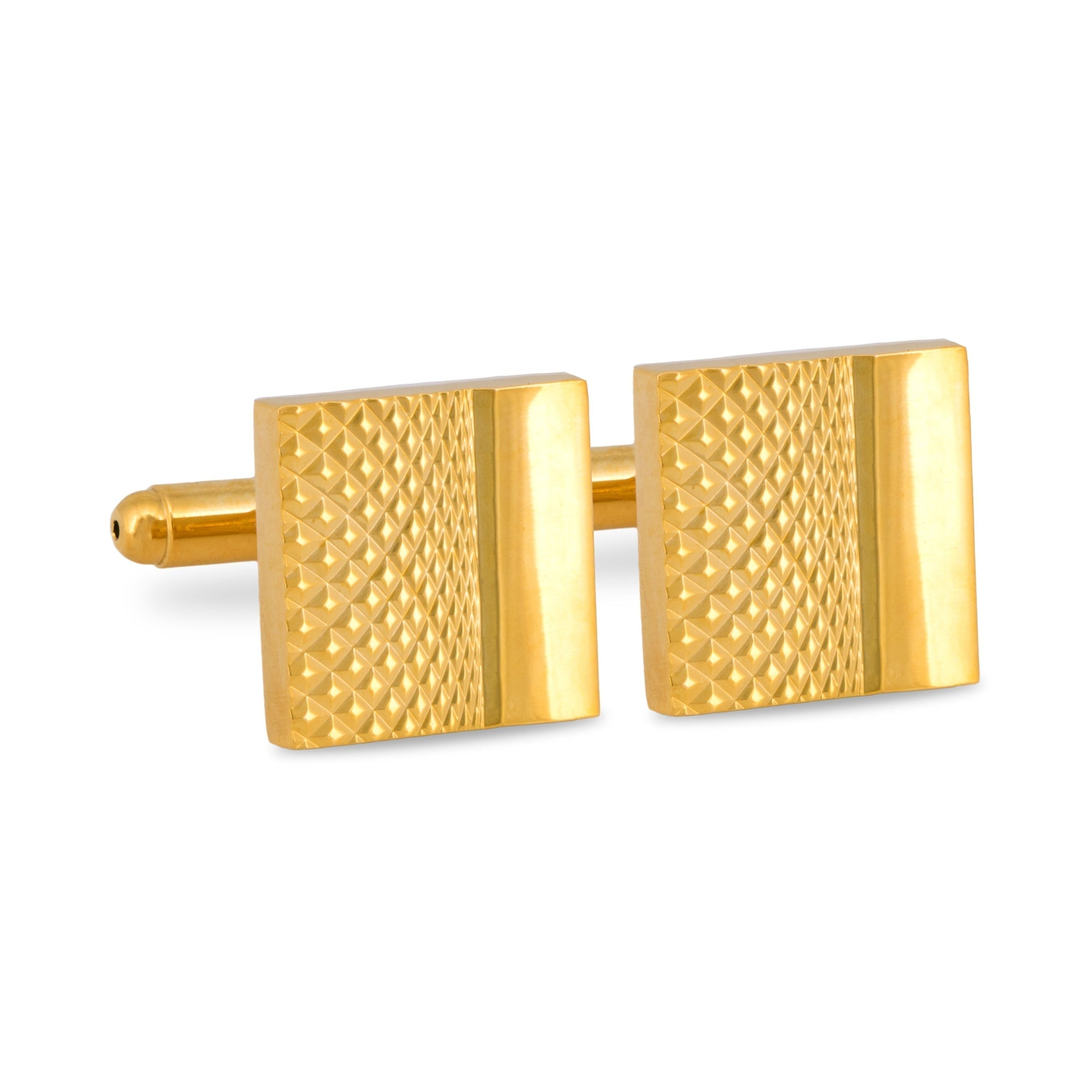 Gold Square Cufflinks with Fine Intrici Details F-Cufflinks.com.sg