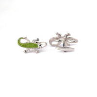 Green Alligator, Crocodile Cufflinks-Cufflinks.com.sg