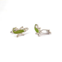 Green Alligator, Crocodile Cufflinks-Cufflinks.com.sg