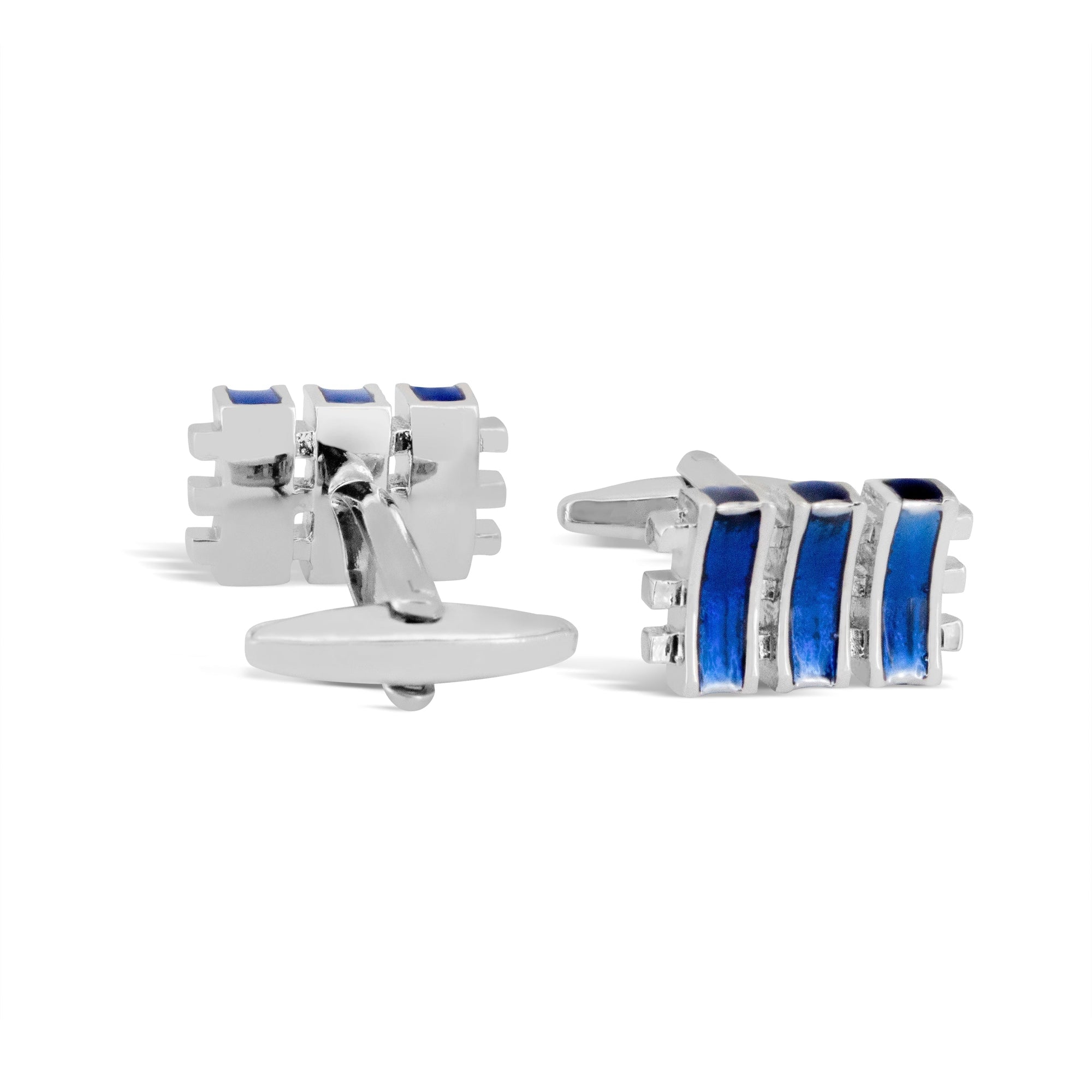 Grill and Bar Cufflinks in Blue Enamel M-Cufflinks.com.sg