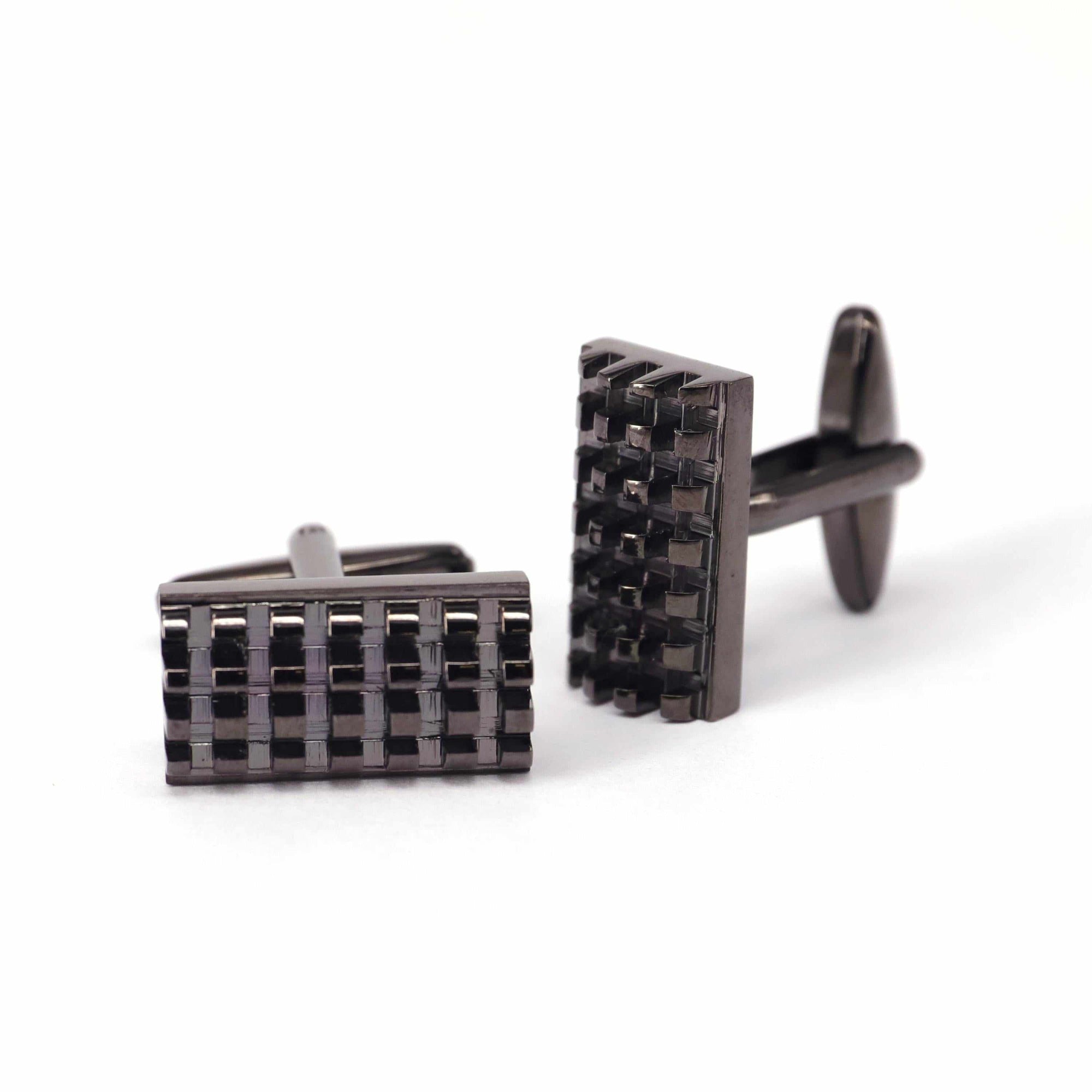 Grill and Shield Cufflinks in Gunmetal-Cufflinks.com.sg