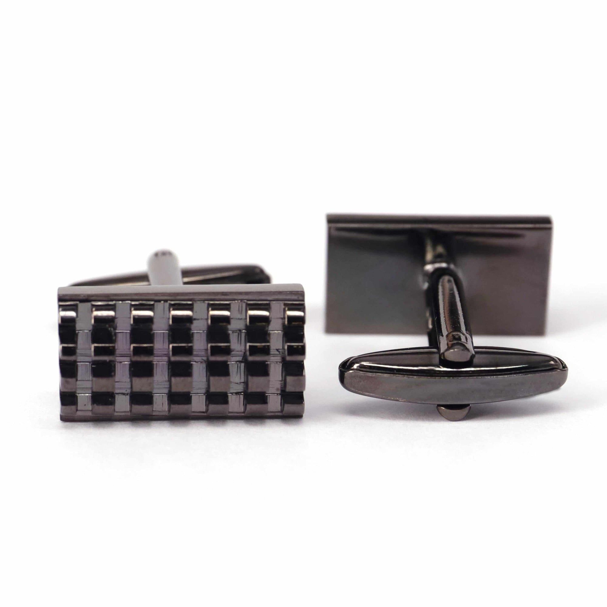 Grill and Shield Cufflinks in Gunmetal-Cufflinks.com.sg