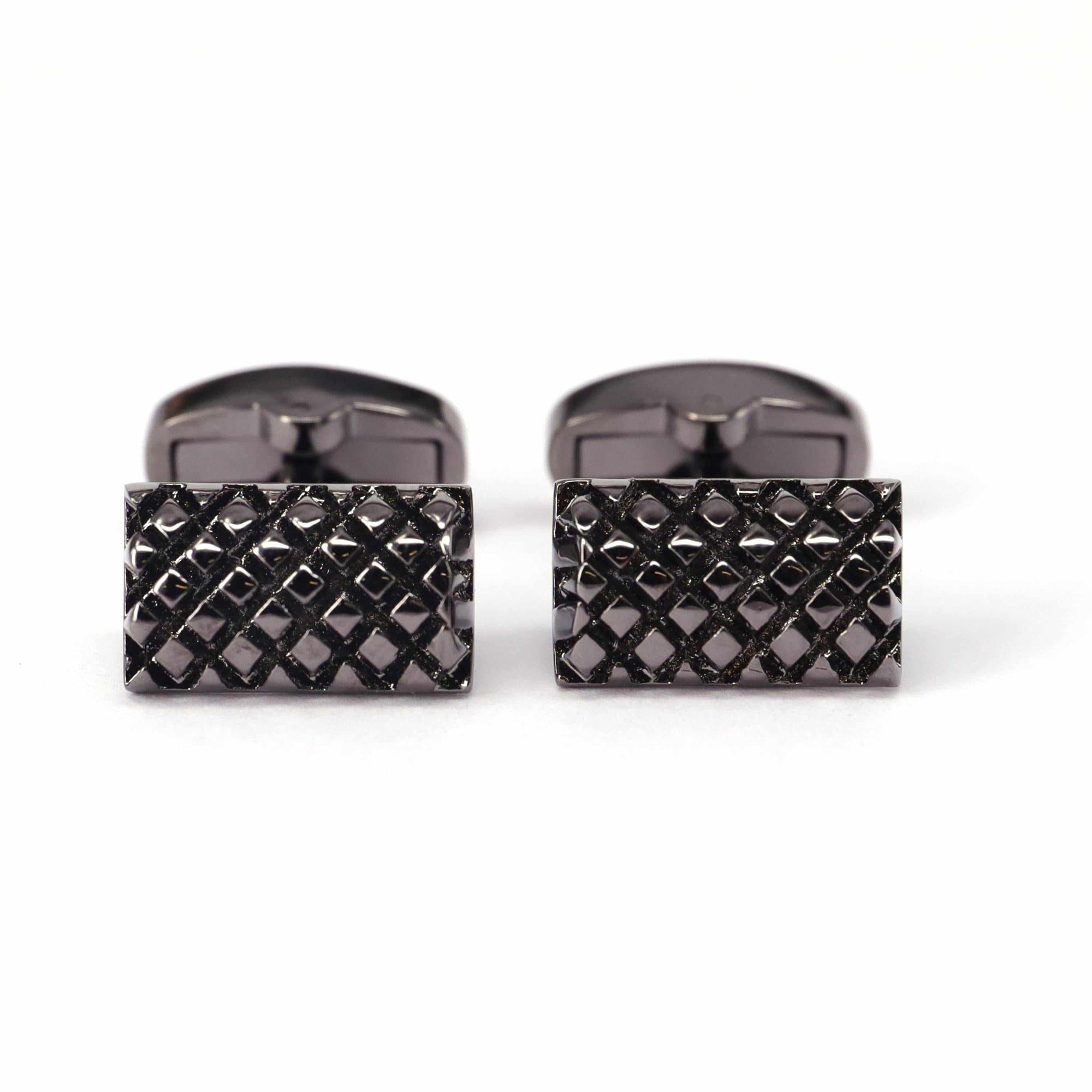 Grill and Shield Cufflinks in Gunmetal-Cufflinks.com.sg