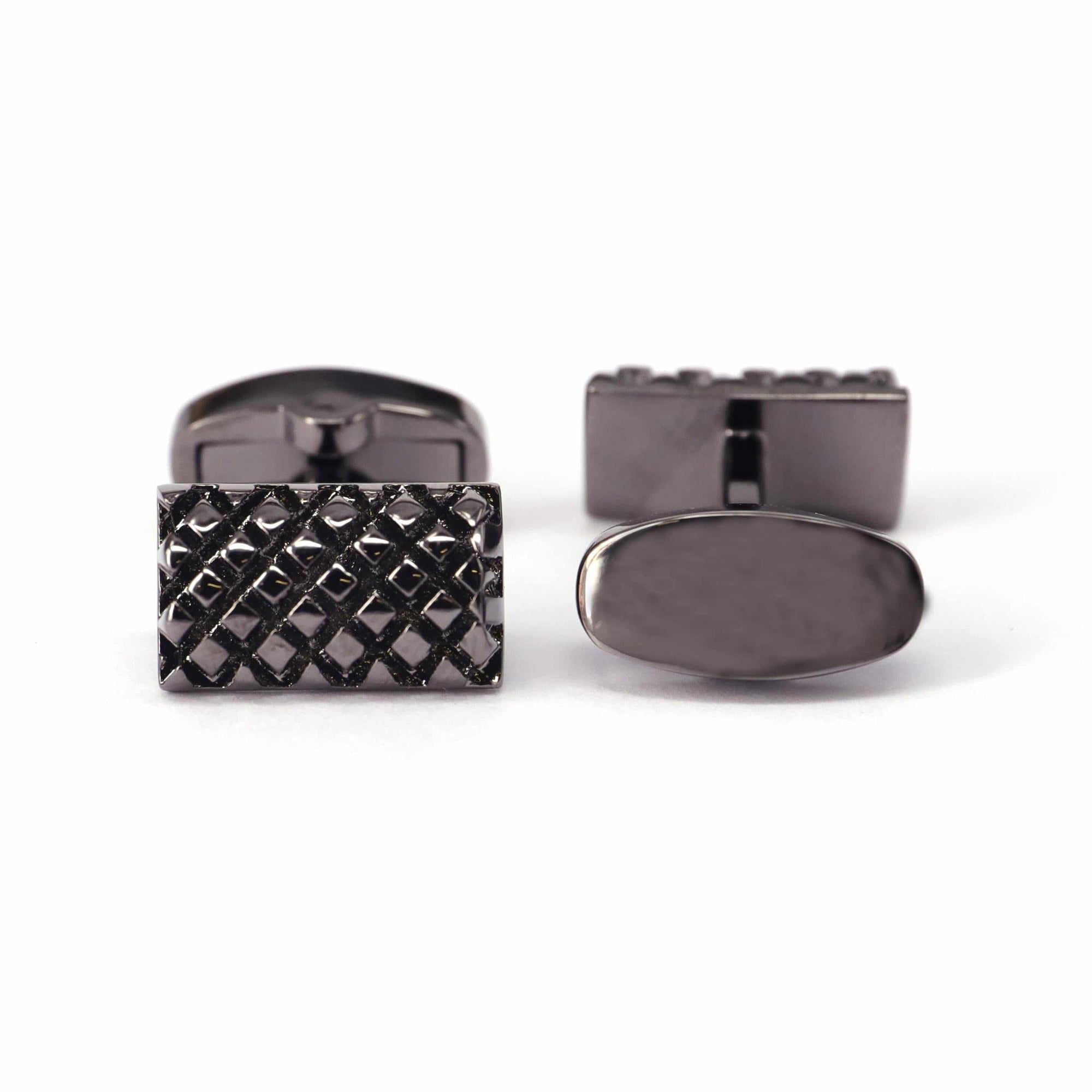 Grill and Shield Cufflinks in Gunmetal-Cufflinks.com.sg
