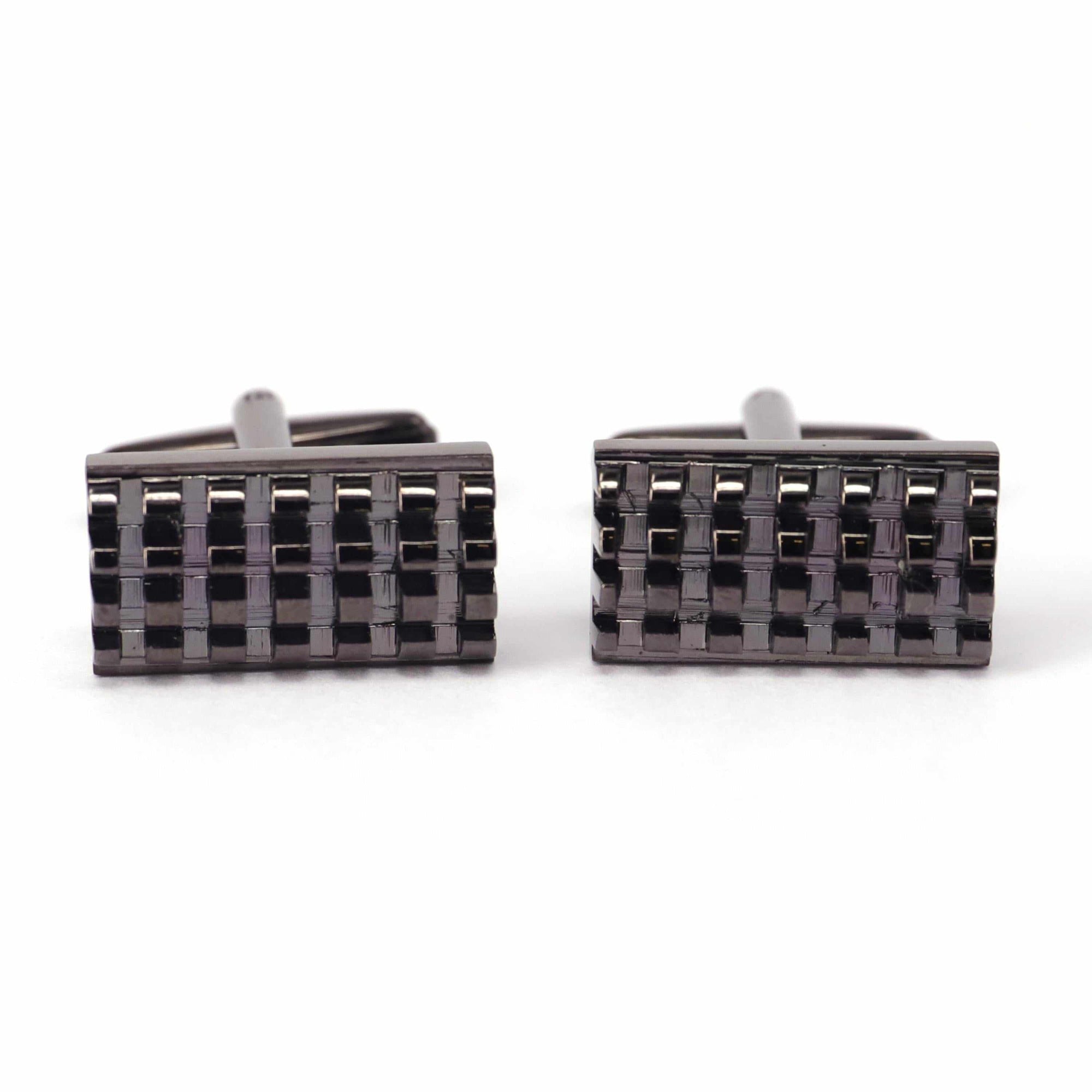 Grill and Shield Cufflinks in Gunmetal-Cufflinks.com.sg