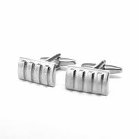 Grill and Shield Cufflinks in Silver Colour-Cufflinks.com.sg