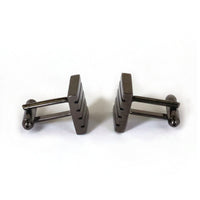 Gun Metal Rectangle Cufflink M-Cufflinks.com.sg