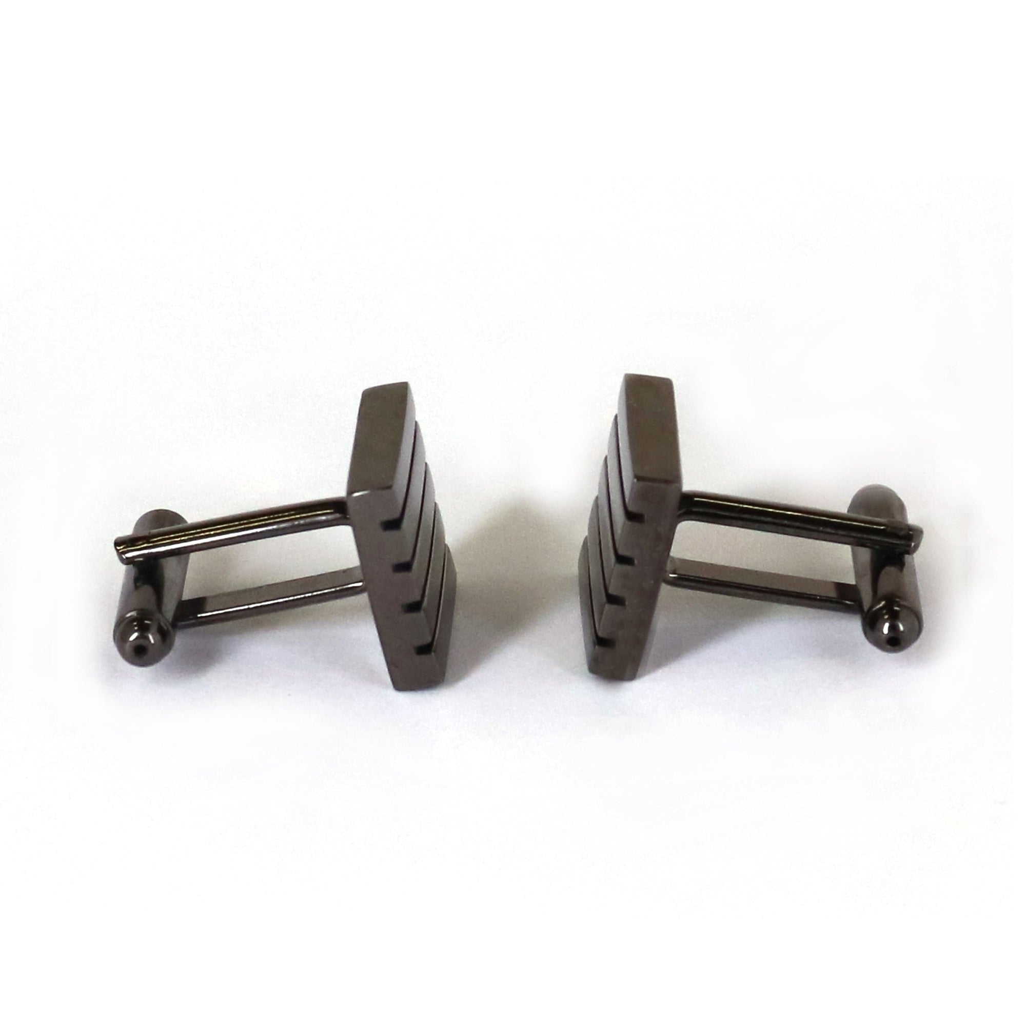 Gun Metal Rectangle Cufflink M-Cufflinks.com.sg