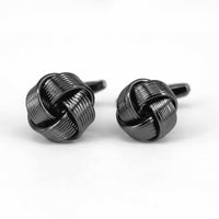 Gunmetal 8 Twist Wire Knot Cufflinks-Cufflinks.com.sg
