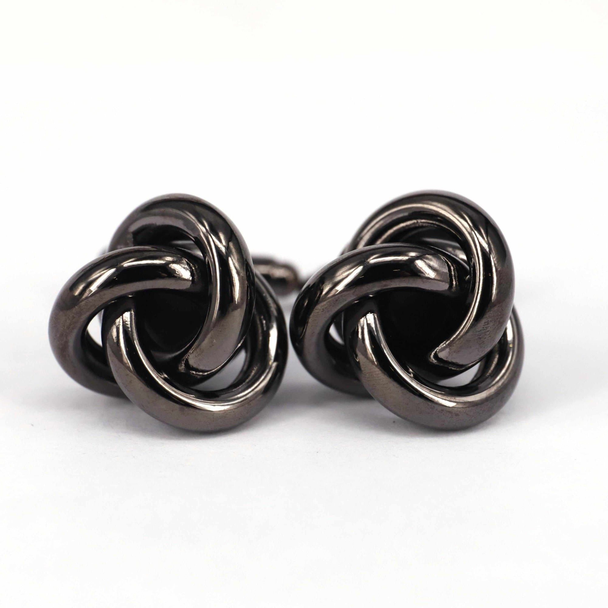 Gunmetal Big Wire Knot Cufflinks-Cufflinks.com.sg