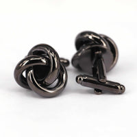 Gunmetal Big Wire Knot Cufflinks-Cufflinks.com.sg