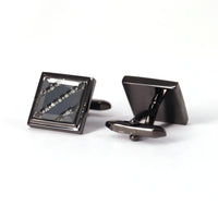 Gunmetal Cufflinks with Crystal Details M16-Cufflinks.com.sg
