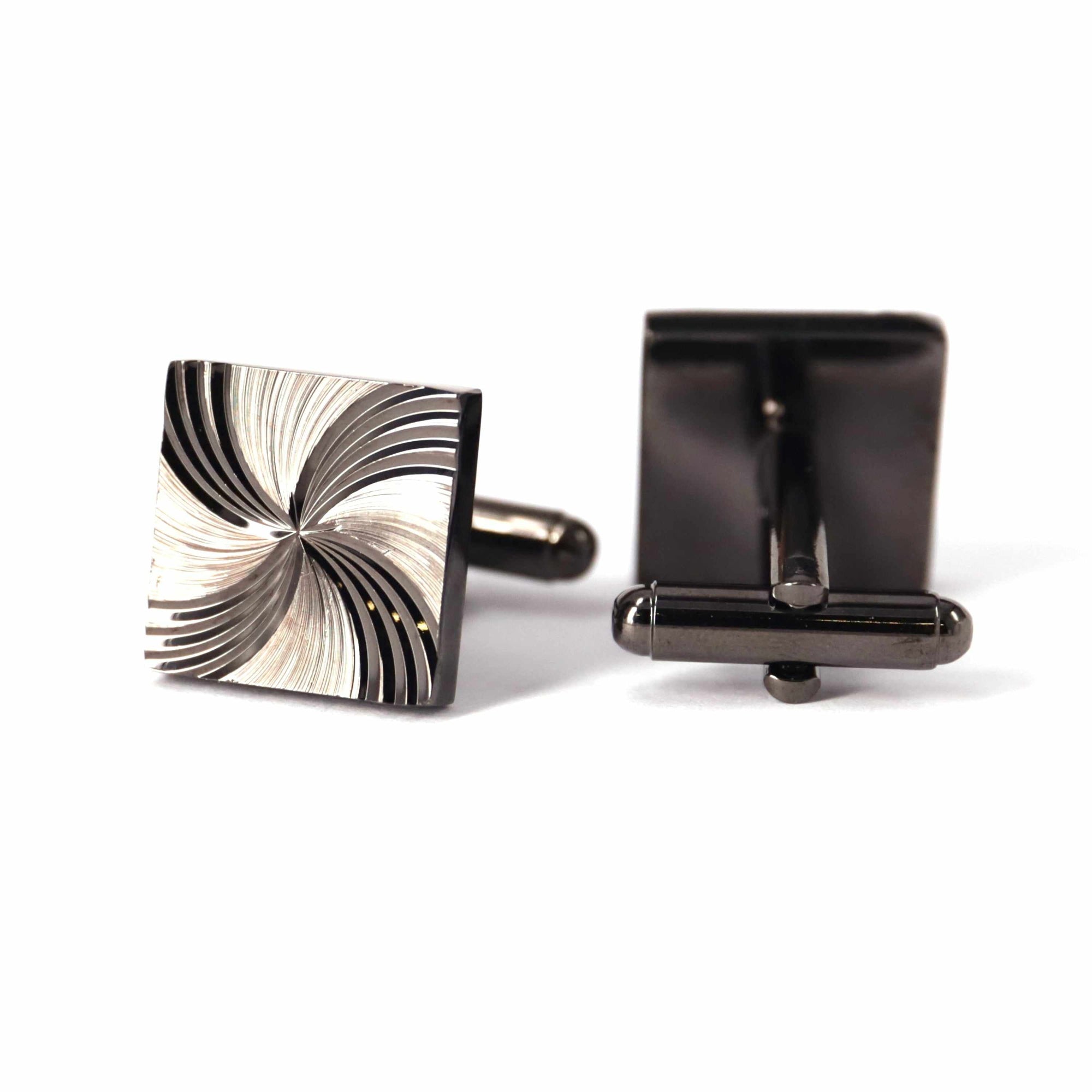 Gunmetal Cufflinks with Detailing-Cufflinks.com.sg