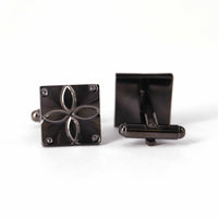Gunmetal Cufflinks with Detailing-Cufflinks.com.sg