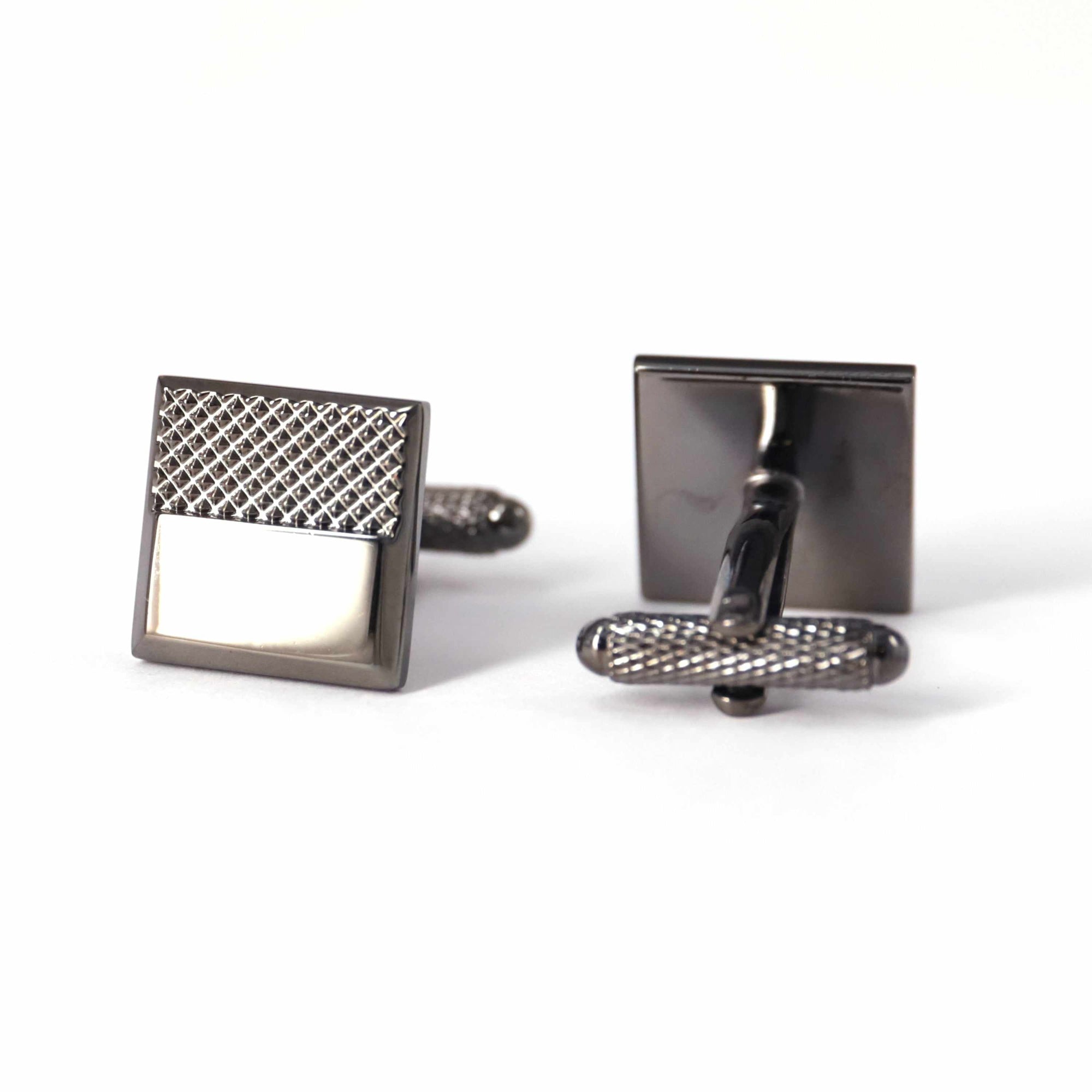 Gunmetal Cufflinks with Detailing-Cufflinks.com.sg
