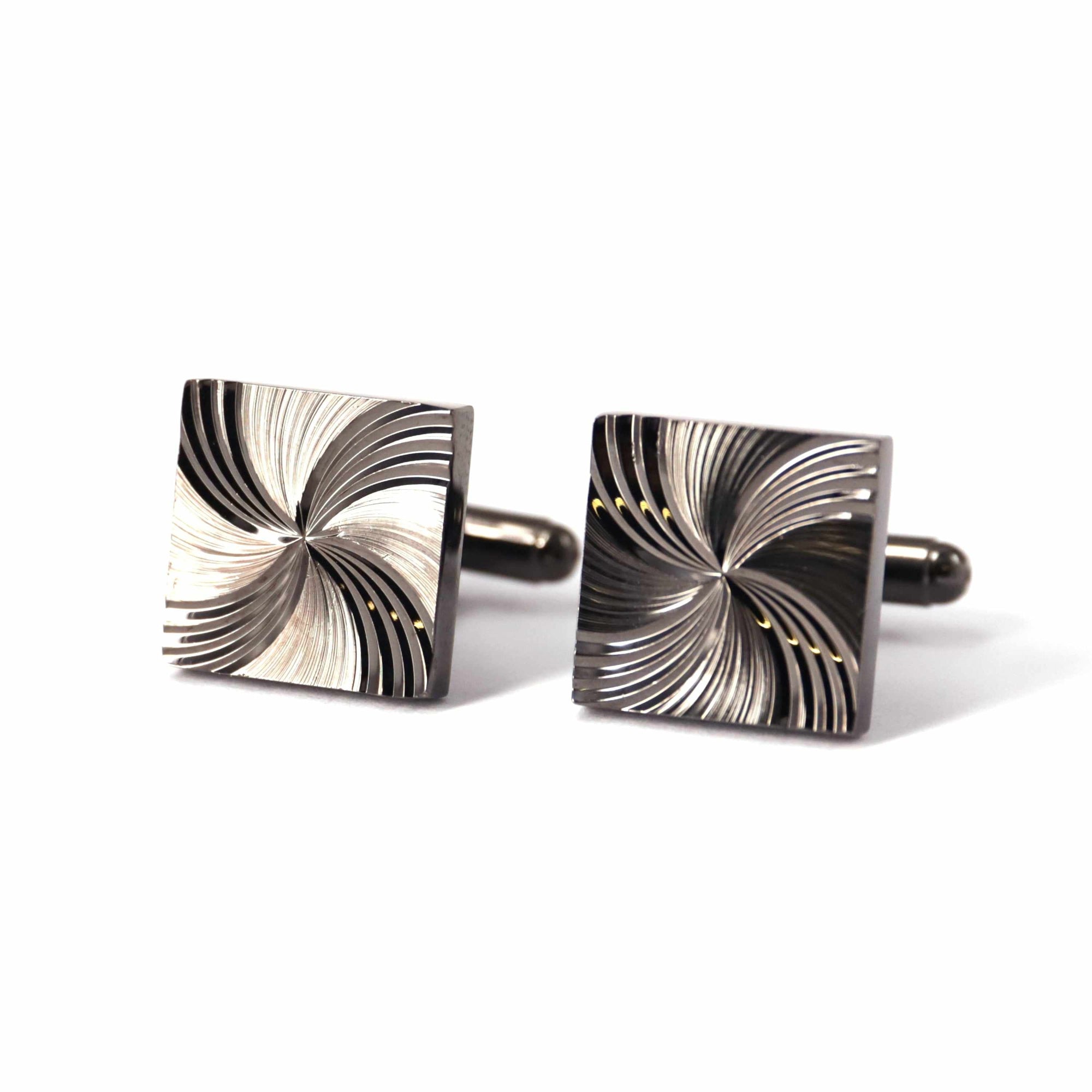 Gunmetal Cufflinks with Detailing-Cufflinks.com.sg