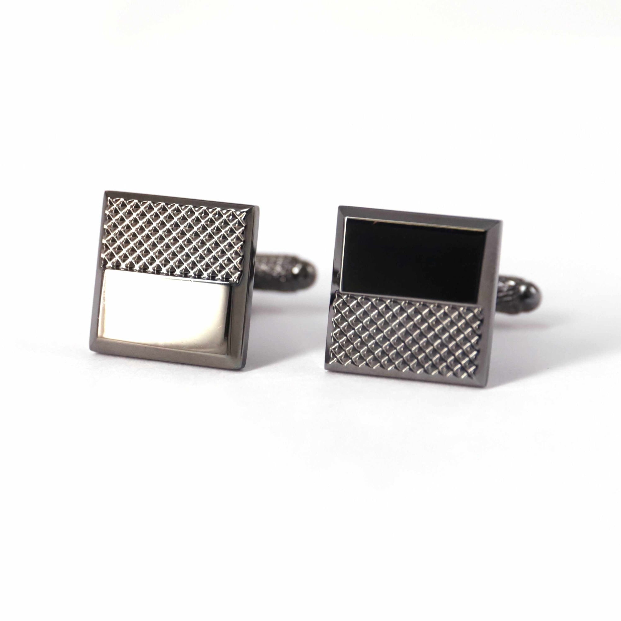 Gunmetal Cufflinks with Detailing-Cufflinks.com.sg