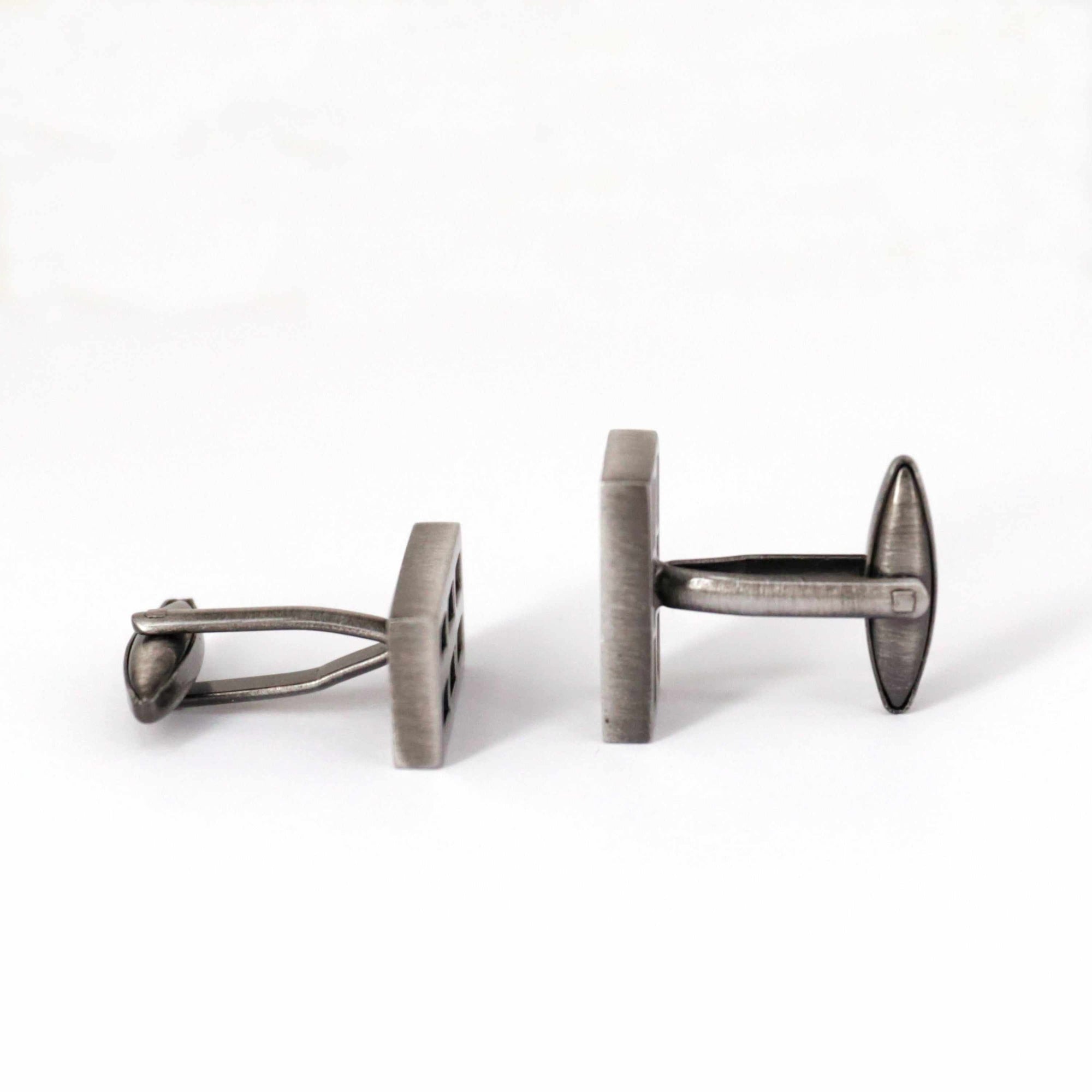 Gunmetal Window Grill Cufflinks-Cufflinks.com.sg