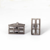 Gunmetal Window Grill Cufflinks-Cufflinks.com.sg