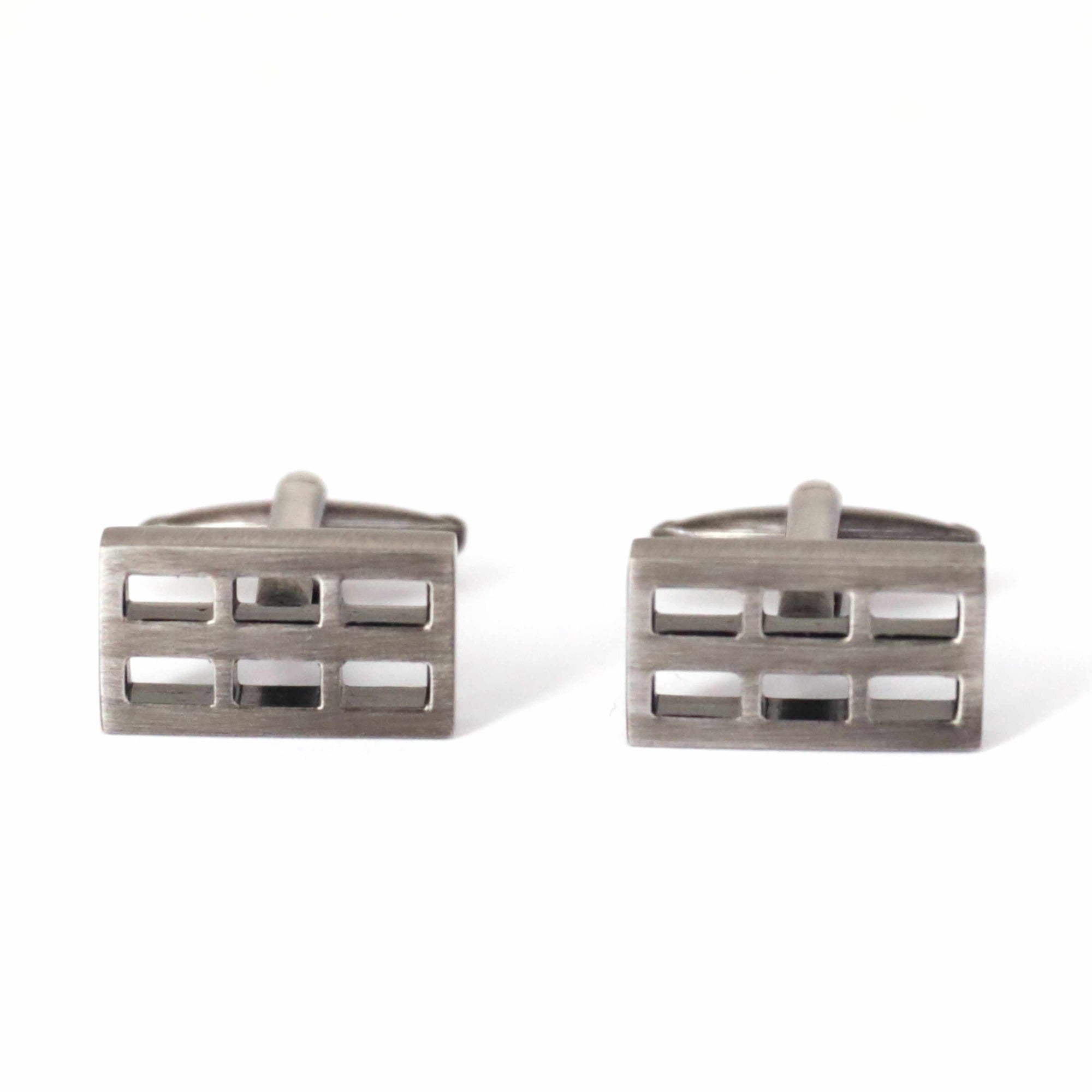 Gunmetal Window Grill Cufflinks-Cufflinks.com.sg