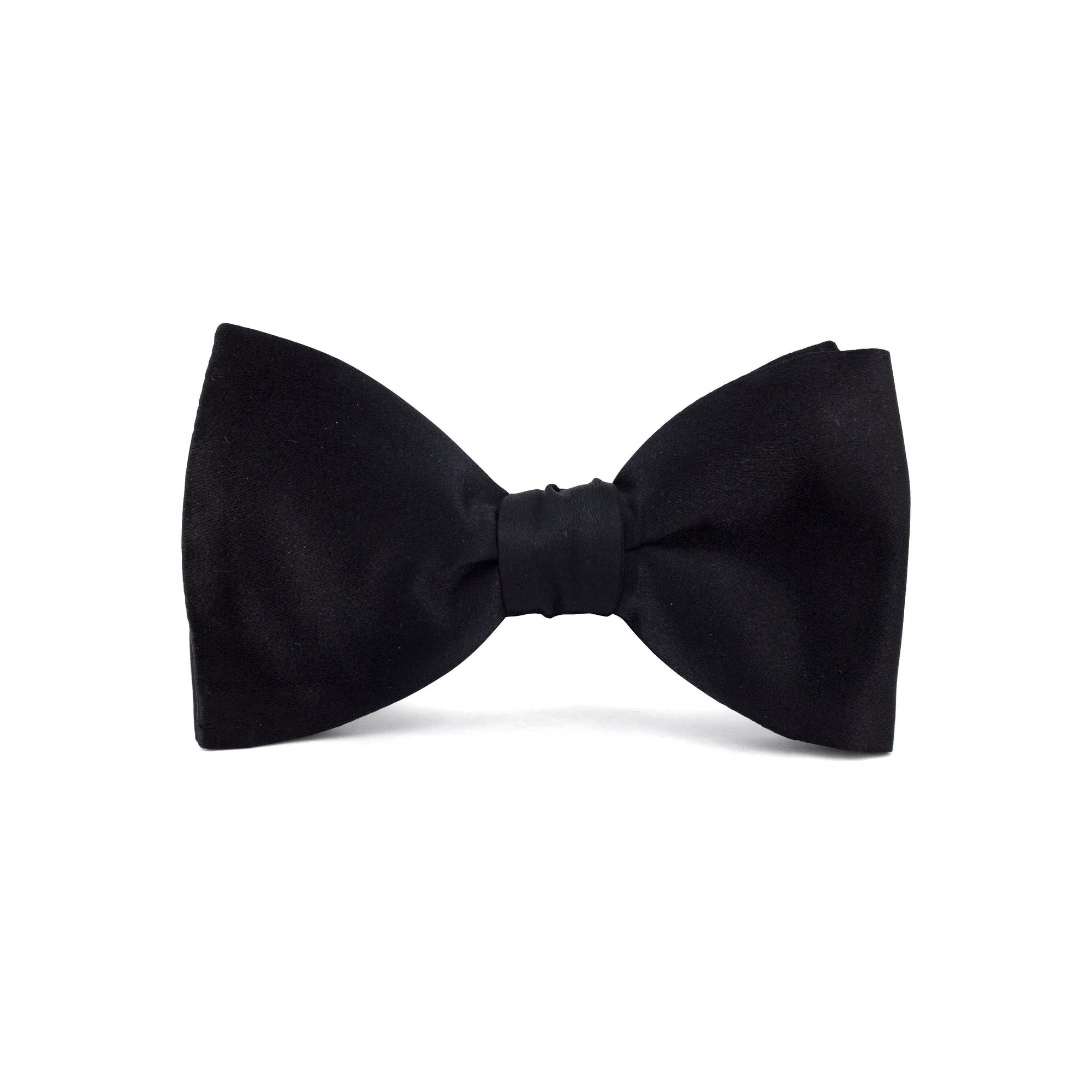 Lanvin Pre-tied Classic Silk Bow Tie in Black-Bow Ties-Lanvin-Cufflinks.com.sg