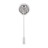 Lapel with Clip-on Monogram Etched Silver Button Covers-Cufflinks.com.sg